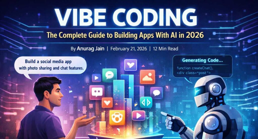 Vibe coding concept — building apps using AI through natural language prompts